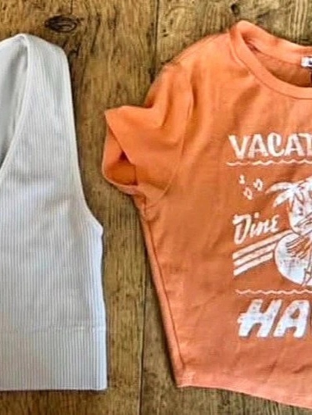 Garage SnatchRib V-Neck Tank Top White & Orange T-shirt XS